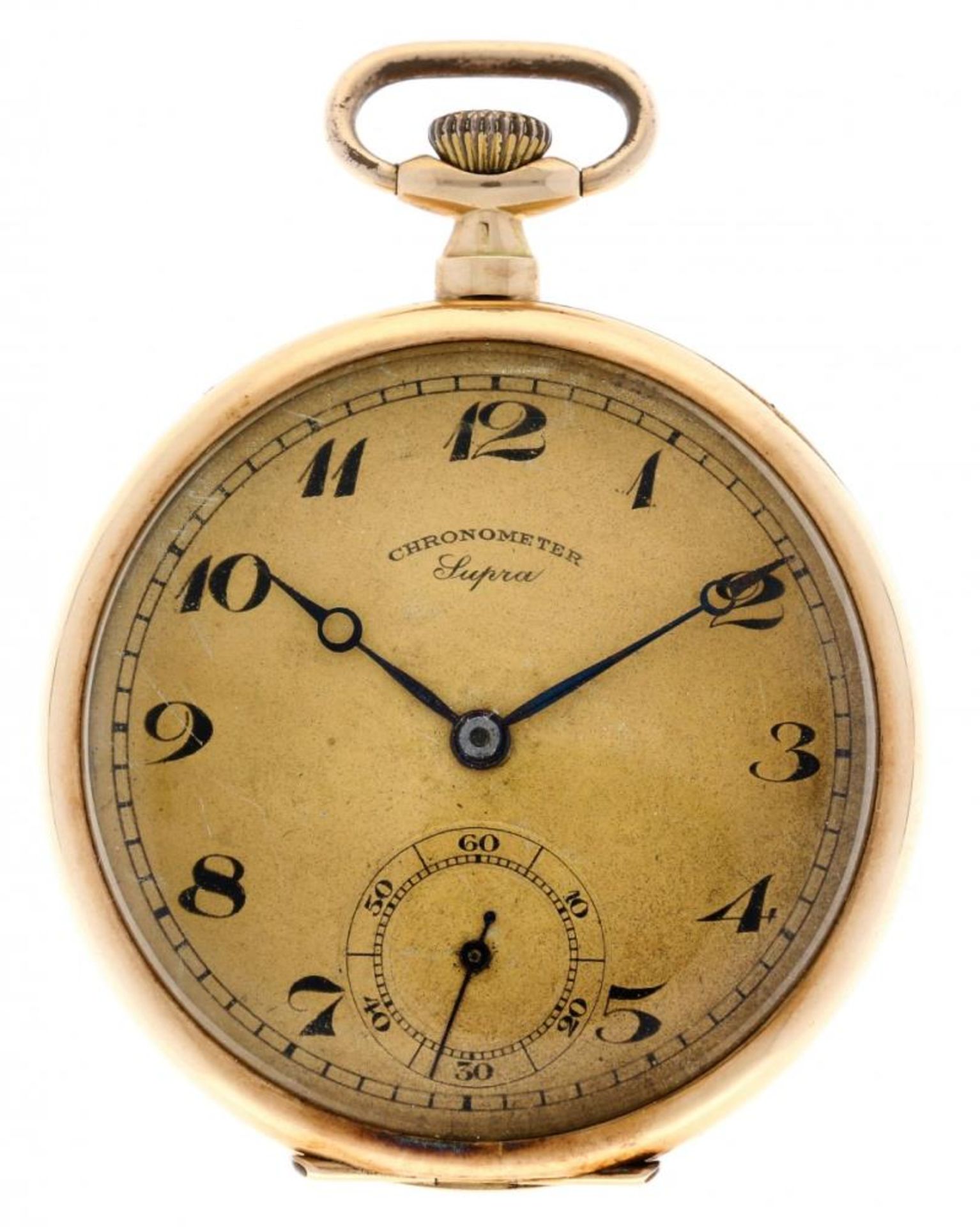 Chronometer Supra - Golden pocket watch with golden chain - ca. 1915. - Bild 2 aus 7