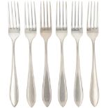 (6) piece set dinner forks "Dutch Point Fillet" silver.