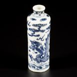 A softpaste snuff bottle with dragon decoration, China, 19th century.