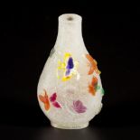 A glass snuff bottle decorated with butterflies, China, 19th century.