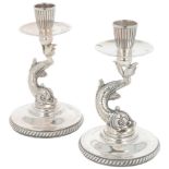 (2) piece set of table candlesticks silver.