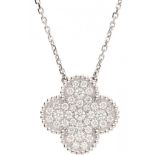 18K. White gold Van Cleef & Arpels necklace and 'Diamond Magic Alhambra' pendant set with approx. 0.