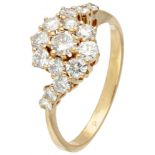 18K. Yellow gold ring set with approx. 1.10 ct. diamond.