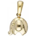 18K. Yellow gold Chimento Italian design elephant pendant.