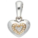 18K. White gold Chimento Italian design heart-shaped pendant set with approx. 0.11 ct. diamond.