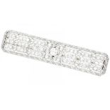 18K. White gold openwork Art Deco brooch set with approx. 0.73 ct. diamond.
