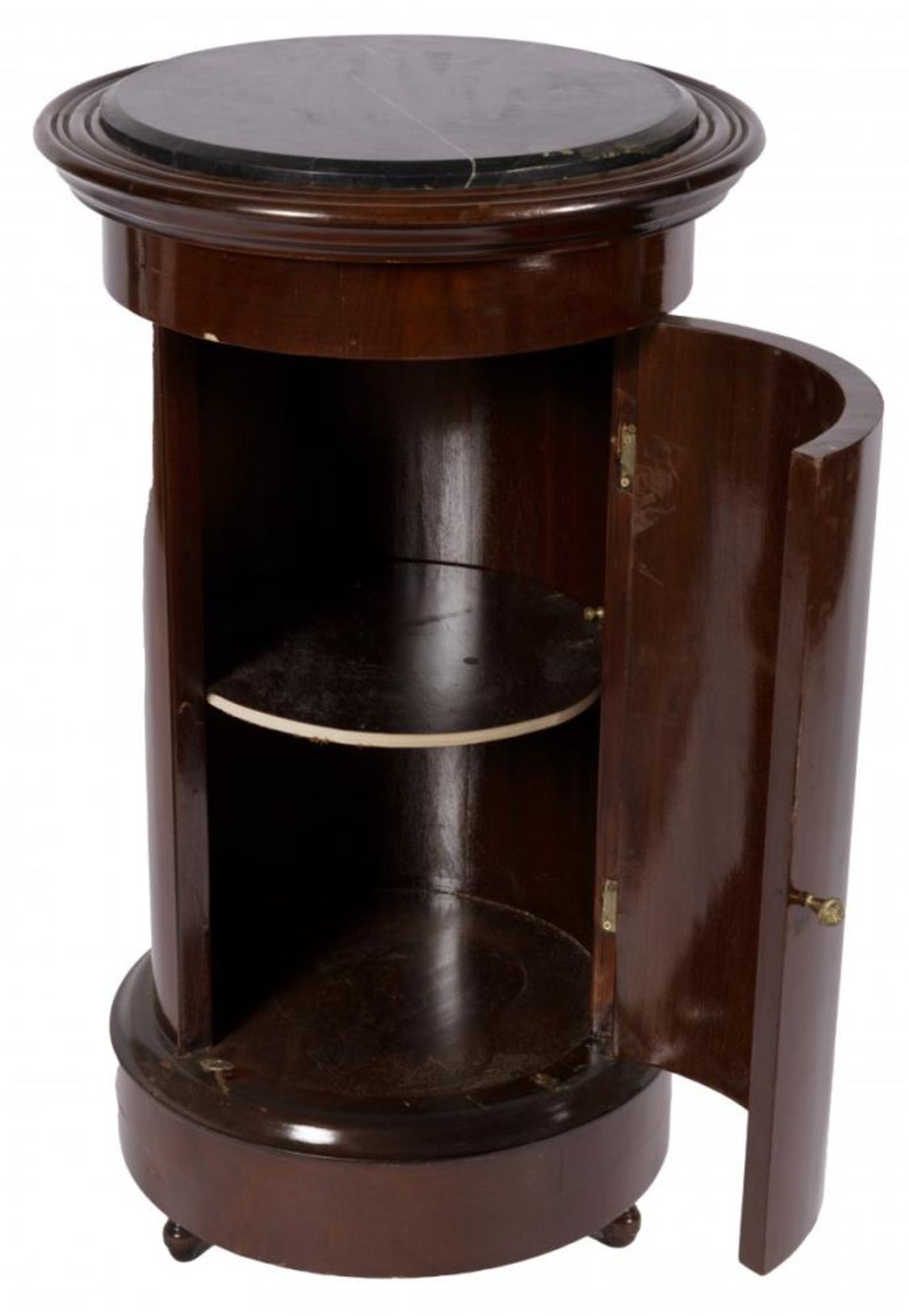 A Biedermeier-style mahogany night stand, 1st half 20th century. - Bild 2 aus 2