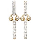 14K. Yellow gold earrings set with zirconia.