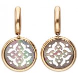 18K. Rose gold Tirisi Moda 'Mauritius' earrings with openwork gray mother-of-pearl.