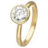 18K. Yellow gold solitaire ring set with approx. 1.45 ct. diamond.