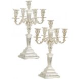 (2) piece set of silver ornate candelabras