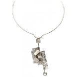 Silver Anneke Schat necklace with modernist pendant - 925/1000.