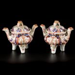 A set of (2) Arita Imari incense burners, Japan, Meiji, late 19th century.