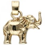 14K. Yellow gold pendant in the shape of an elephant.