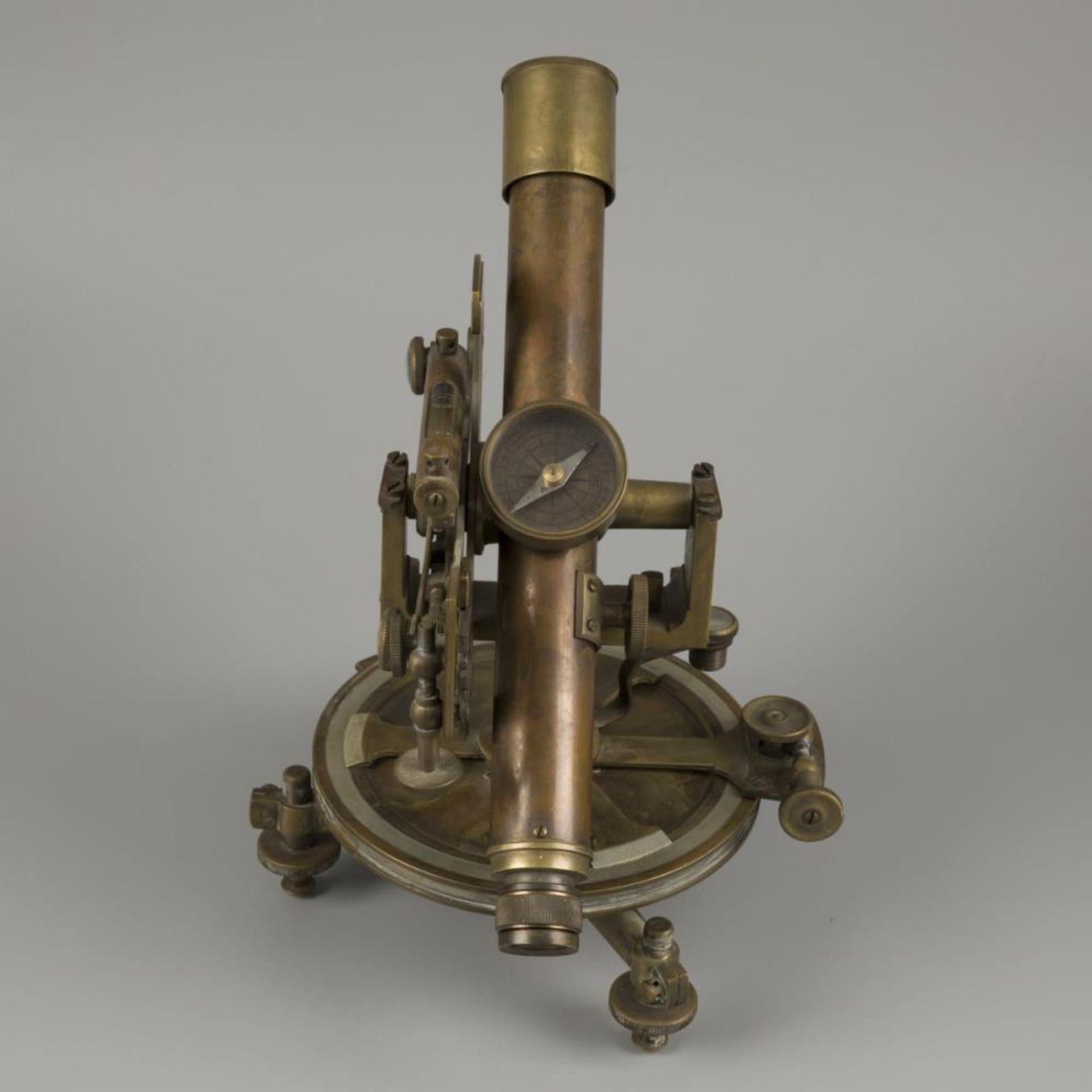 A brass surveyors' spirit level instrument with compass (transit/ theodolite), Germany, early 20th c - Image 3 of 4