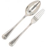 Spoon & fork (Zwolle Carl Wilhelm Höfeld 1771) silver.