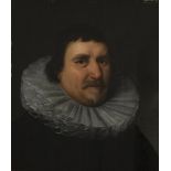 Circle of Michiel van Mierevelt, 17th C. Portrait of a man in a ruff (millstone collar).