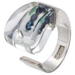 Björn Weckström for Lapponia silver 'Microns' acrylic ring - 925/1000.