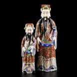 A lot comprising (2) porcelain famille rose figures of Fu Xing, China, 20th century.