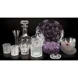 A variety of glassware, including Val Saint Lambert, 20th century.