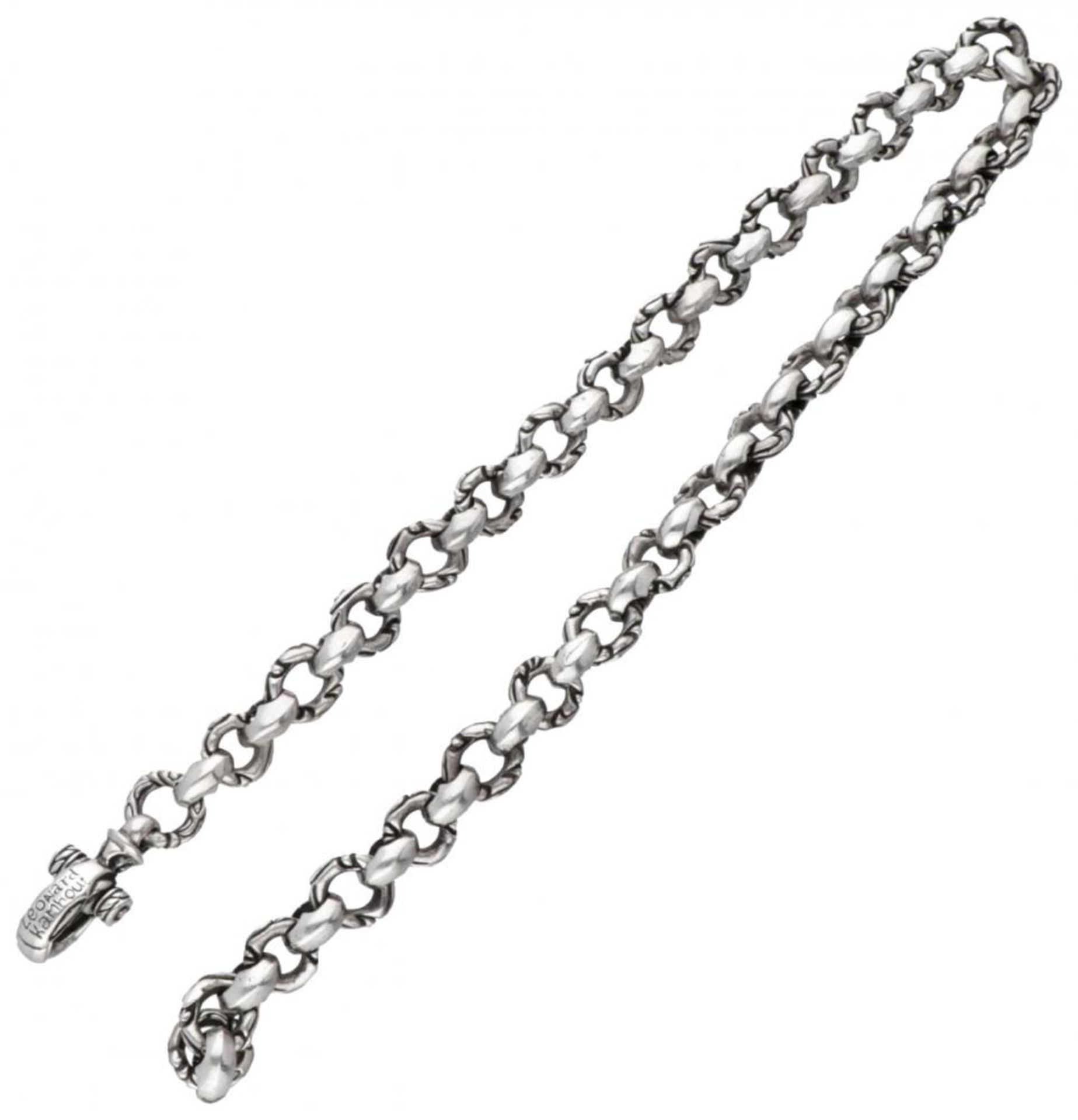 Silver Leonard Kamhout 'Lone Ones' brutalist jasseron link necklace - 925/1000. - Image 2 of 3