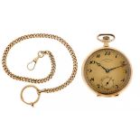 Chronometer Supra - Golden pocket watch with golden chain - ca. 1915.