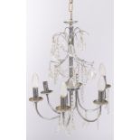 A six light hanging lamp/chandelier, 20th century.