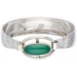 Silver N.E. From bangle set with approx. 7.02 ct. chrysoprase - 925/1000.