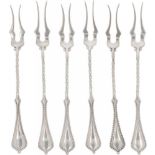 (6) piece set of cold meat forks silver.