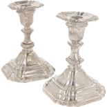 (2) piece set of candlesticks silver.