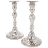 (2) piece set of candlesticks silver.