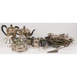 Large lot of silver plated objects, 20th century.