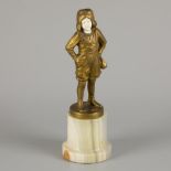 B. Grundmann (XIX-XX), a bronze statuette of a young boy playing with marbles, Germany, ca. 1900.