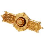 15K. Yellow gold Victorian brooch with intricate detail and very fine craftsmanship.