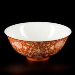 A porcelain Iron red bowl, China, 19th century.