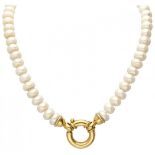 Vintage freshwater pearl necklace with an 18K. yellow gold closure.