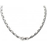 18K. White gold Chimento Italian design link necklace.