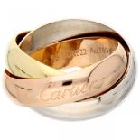 18K. Tricolor gold Cartier 'Trinity' ring.