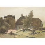 Ype Heerke Wenning (Leeuwarden 1879 - 1959 Wassenaar), A farmyard in a landscape.