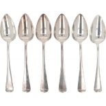 (6) piece set dinner spoons "Haags Lofje" silver.