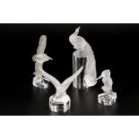 (4) piece lot Goebel crystal birds