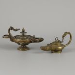 A lot comprising (2) Grand Tour Souvenirs/ oil lamps, 19th century.