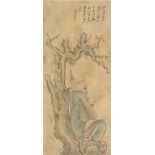 A Chinese print of a scribe under a tree, ca. 1900.