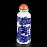 A porcelain snuff bottle decorated with dragons, China Jiaqing.