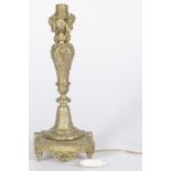 A cast bronze eclictic lamp base