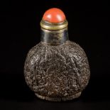 A nut snuff bottle, spherical model, China, 19th century.