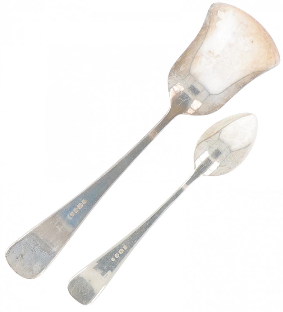 (8) piece set of mocha spoons & sugar scoop "Haags Lofje" silver. - Image 3 of 4