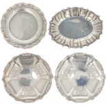 (4) piece lot of bonbon or 'sweetmeat' dishes in silver.