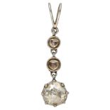 BLA 10K. White gold antique pendant set with diamond.