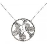 Arno Malinowski for Georg Jensen no.105 silver necklace with 'Butterflies' pendant - 925/1000.